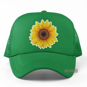 🆕Sunflower Green Foam Trucker Hat Mesh Snapback Cap